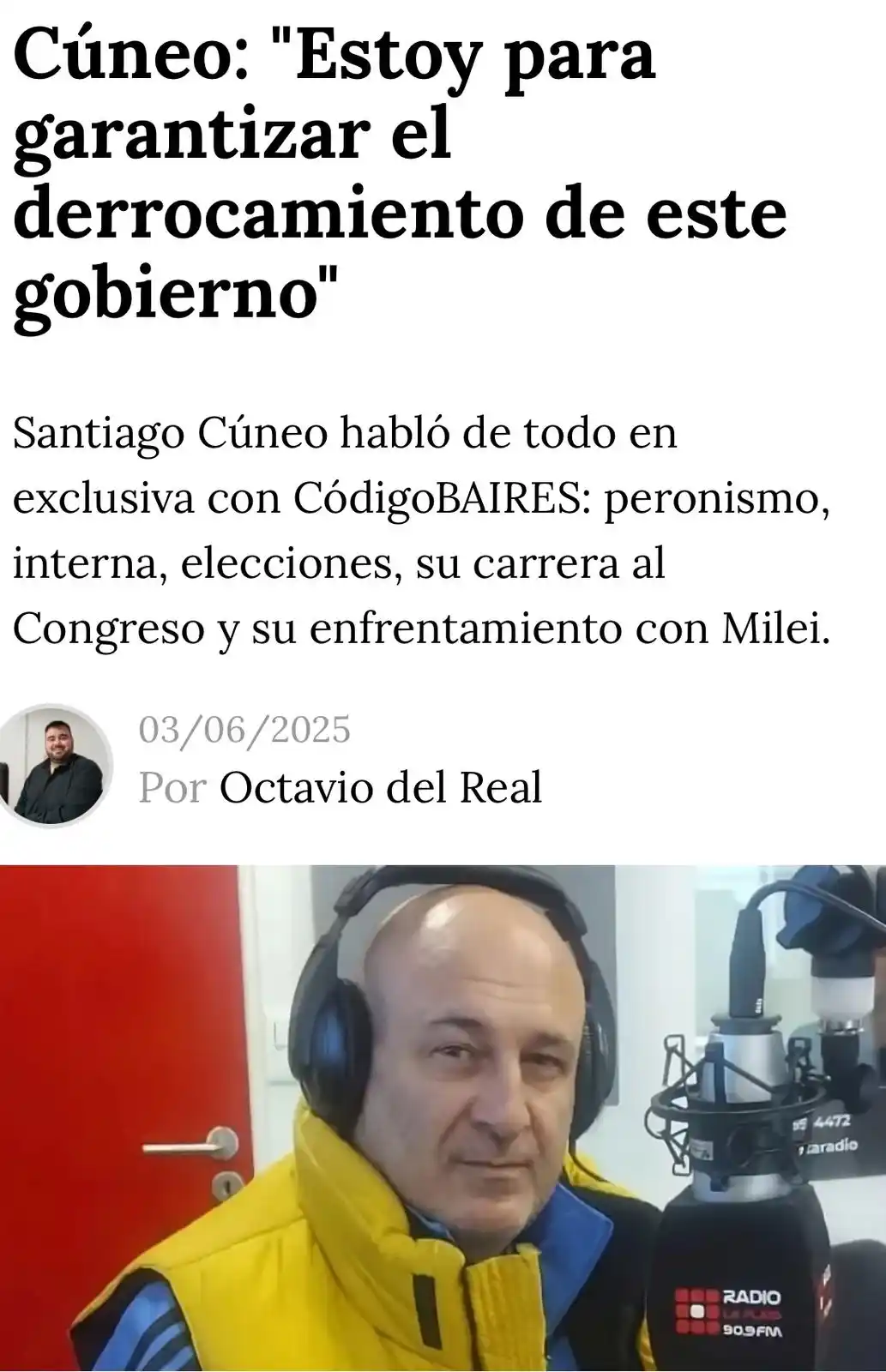 Santiago Cúneo - El Dogo Argentino - Confederacion  Peronista. post