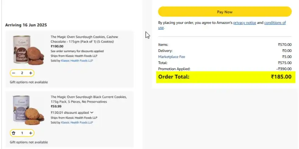 Image from Price History Deals: Looto 🏃♀️🏃 Buy 1 Get 2 Free Cookies Box @ ₹190 <a class="text-blue...