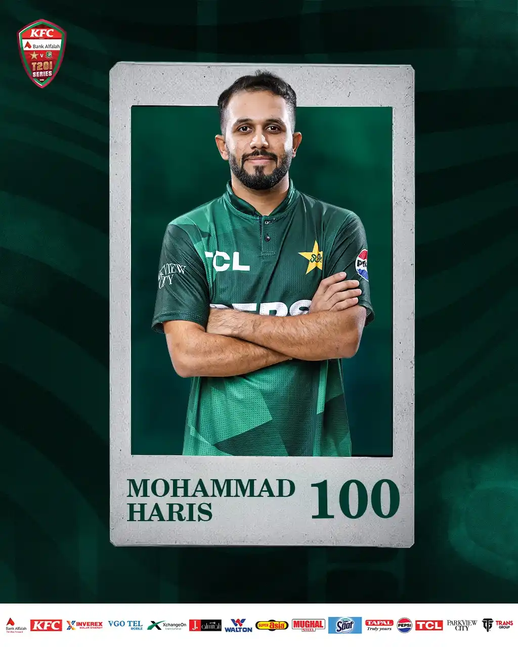Image from Pakistan Cricket Team: MAIDEN T20I CENTURY 👏💪 Mohammad Haris lights up the Gaddafi Stadium...