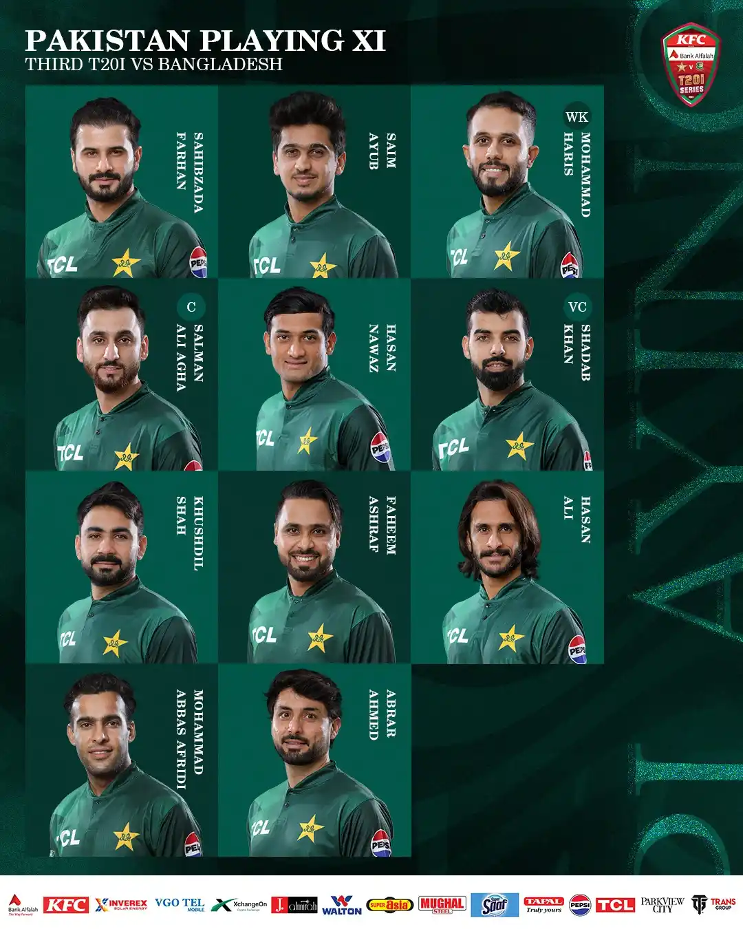 Image from Pakistan Cricket Team: 🇵🇰 One change in Playing XI for 3rd T20I vs 🇧🇩 <a class="text-blu...