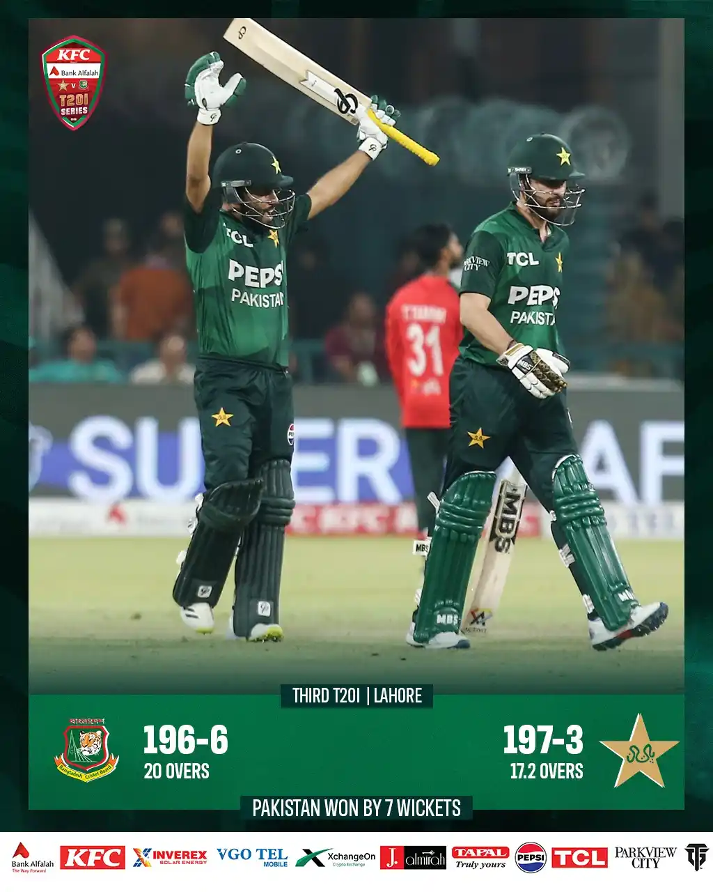 Image from Pakistan Cricket Team: Series sealed 3️⃣-0️⃣ Centurion Mohammad Haris helps Pakistan gun dow...