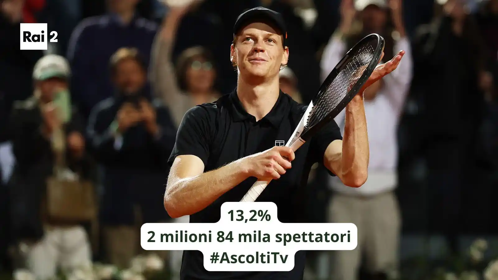 Image from Rai: 📺 Sfiora 2,1 milioni di spettatori il match degli *Internazionali BNL...