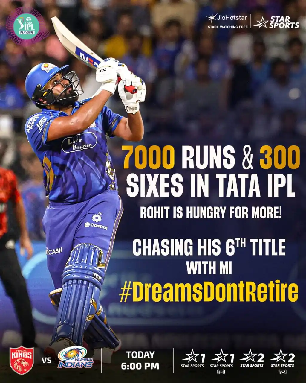 Image from Star Sports India: The milestones keep tumbling, but Rohit Sharma is always on the hunt f...