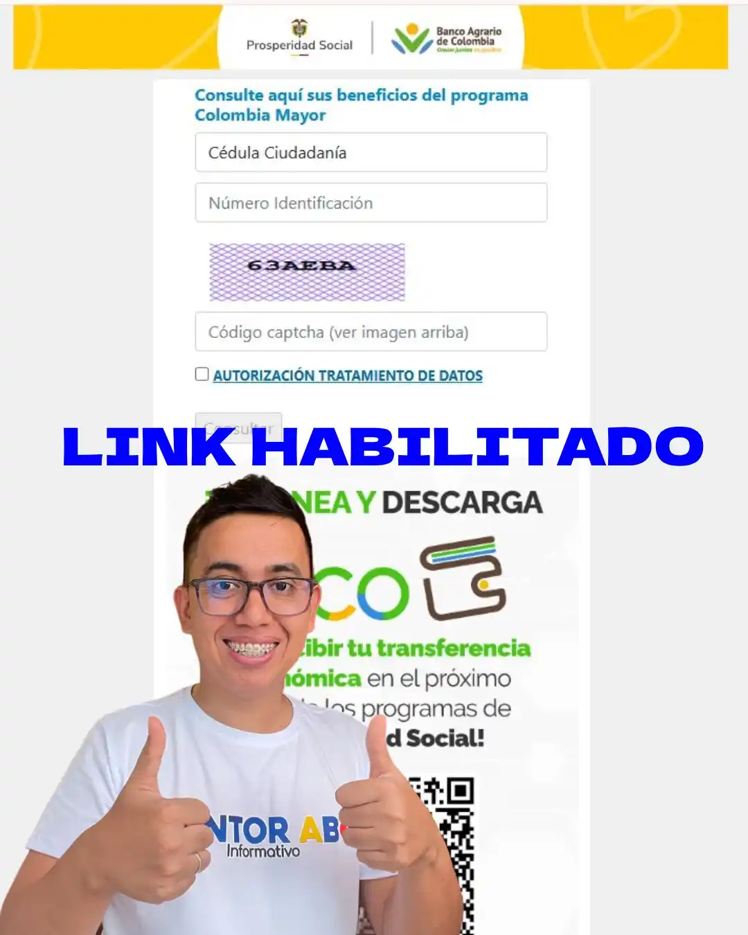 Image from Wintor ABC: Atención Comunidad: 📢El Banco Agrario ya tiene habilitado el link, pe...
