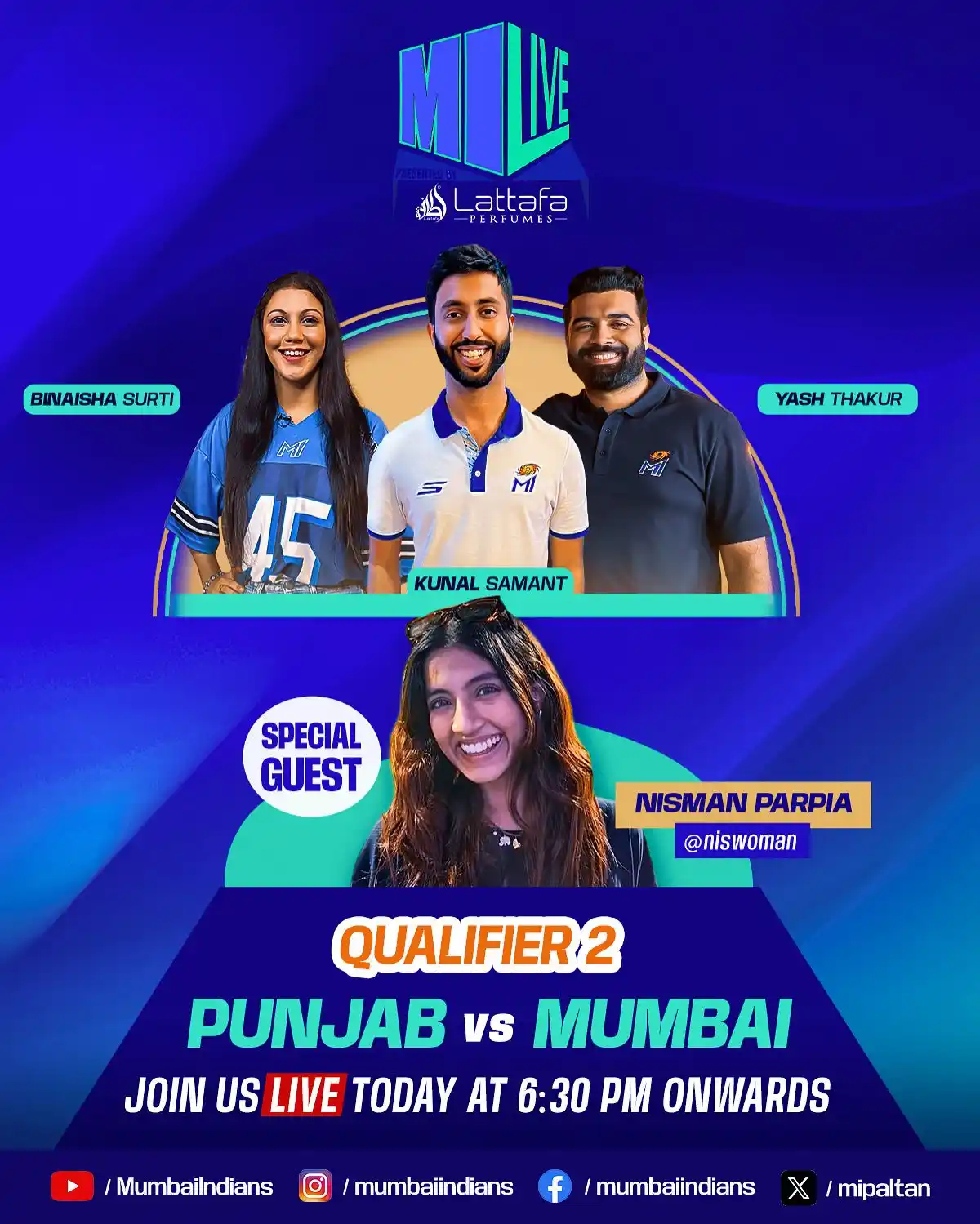 Image from Mumbai Indians: Qualifier 2 talk with peak sass incoming 🔥 📺 Nisman joins our crew ...