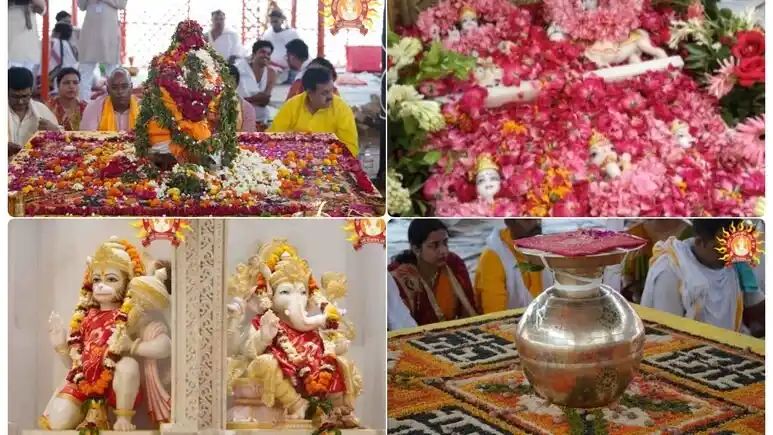 Image from NDTV India: अयोध्या में आज सजेगा राम दरबार, विराजेंगे ये 7 भगवान, 17 मिनट का शुभ म...