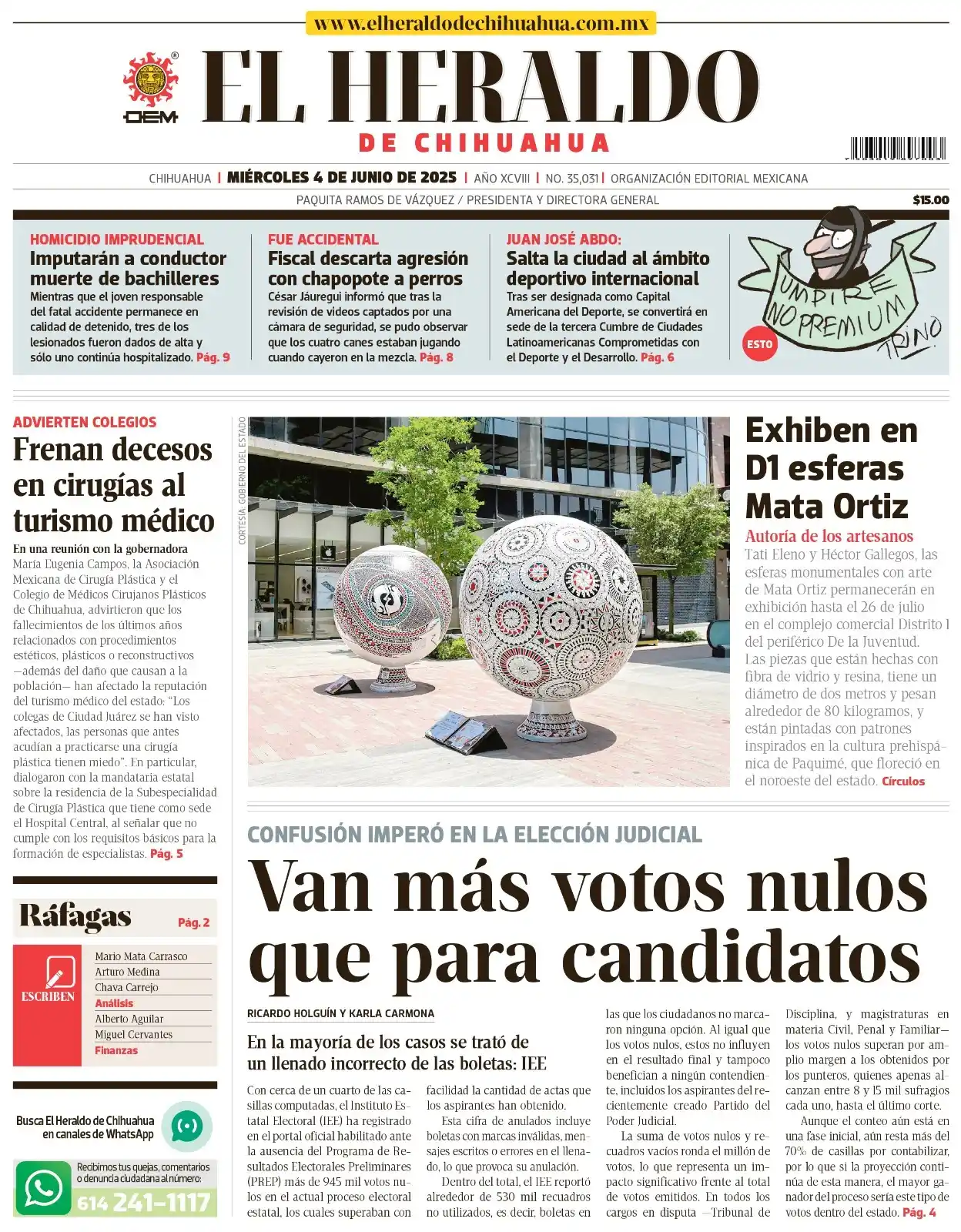 Image from El Heraldo de Chihuahua: ☀️ *¡Buenos días!* 🌡️ *Temperatura para hoy* Mínima 16°C | Máxima 35°...