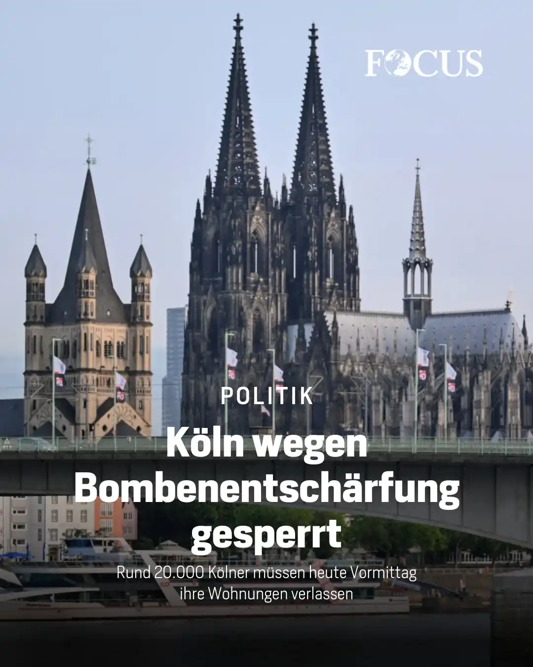 Image from FOCUS Magazin: In Köln hat die größte Evakuierung seit 1945 begonnen: Ein großer Teil...