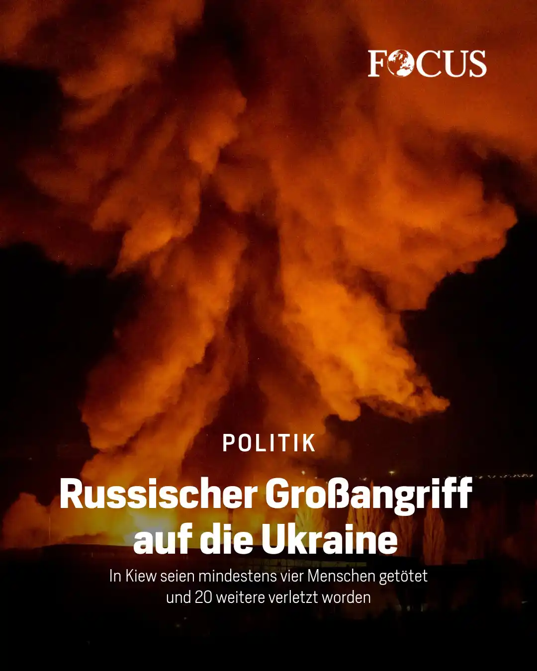 Image from FOCUS Magazin: Russland hat die Ukraine in der Nacht mit einer ungewöhnlich heftigen ...