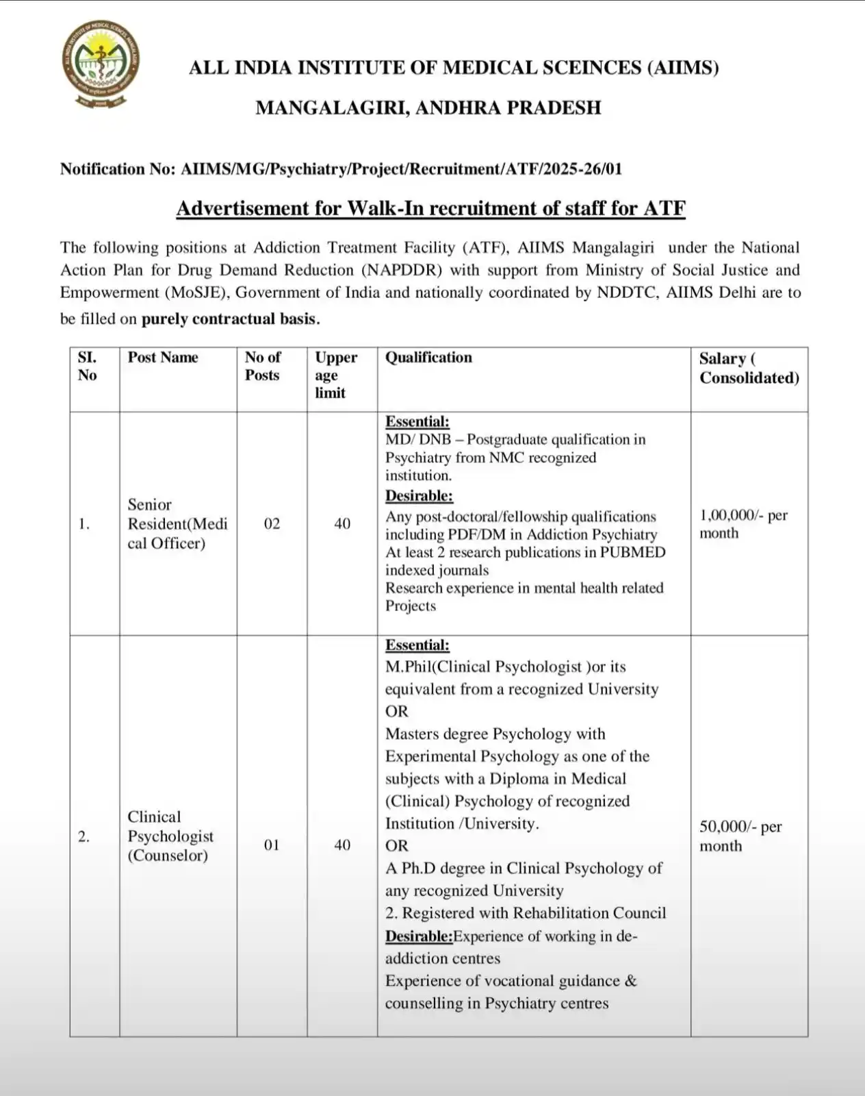 Image from ANJALI PSYCHE TALKS: *Clinical Psychologist* and *Psychiatric Social Worker* vacancy at *AI...