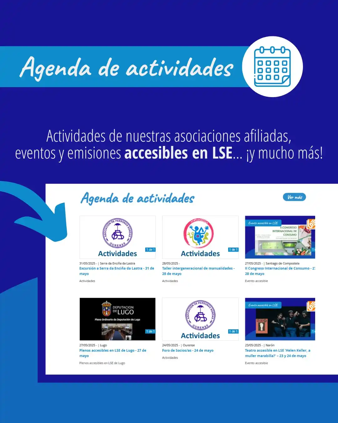 Image from FAXPG Federación de Asociacións Persoas Xordas de Galicia: 📅 Con el fin de semana a punto de comenzar, hacemos un repaso de las ...