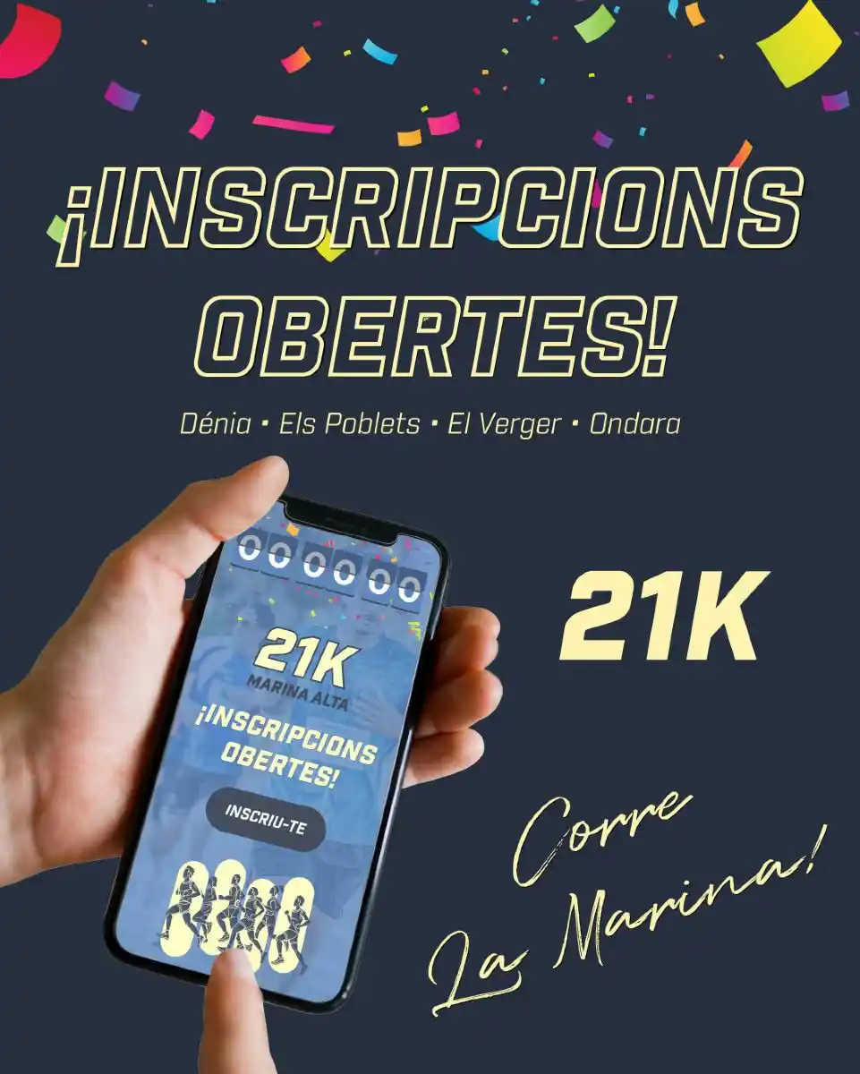 Image from Esports Dénia: 🔥 JA ET POTS INSCRIURE al 21k Marina Alta! 🔗https://www.somesport.co...