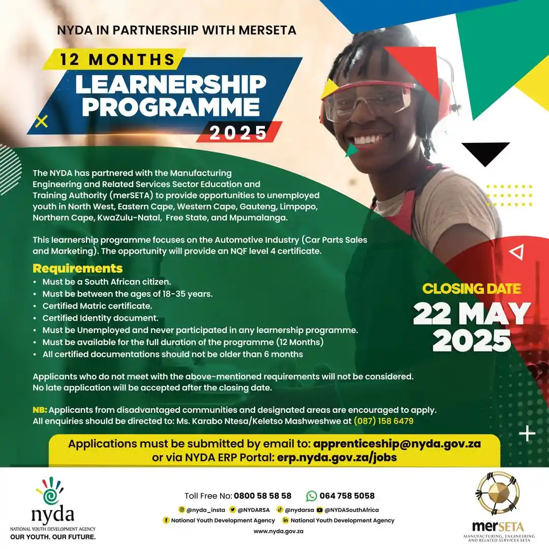 Image from Bophelo Foundation: The NYDA in partnership with Manufacturing, Engineering and Related Se...