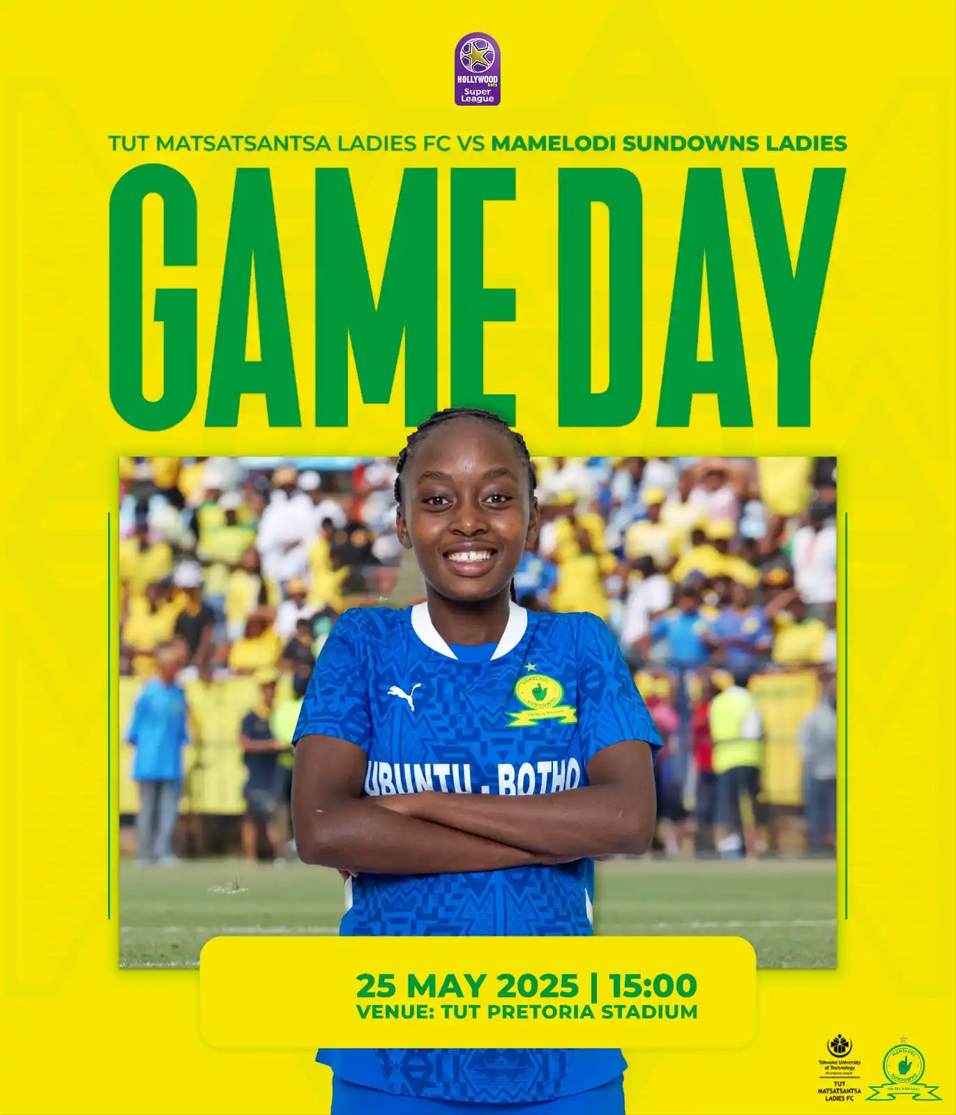 Image from Mamelodi Sundowns Football Club: ๐จ๐ ๐ผ ๐ ๐ ๐ฟ ๐ผ ๐๐จ ๐ TUT Matsatsantsa โฐ 15H00 ๐ TUT Stadium ...