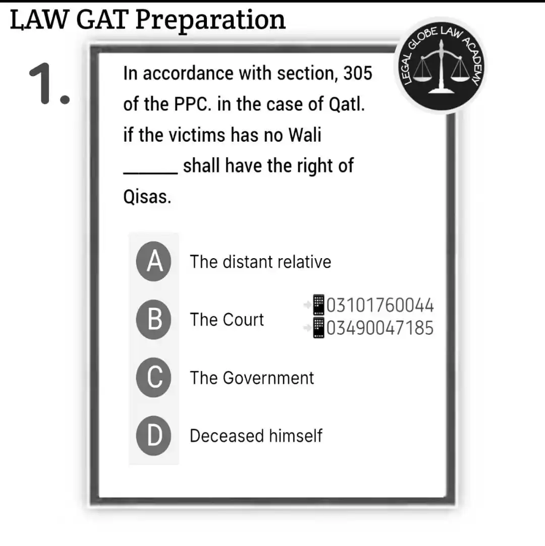 Image from LEGAL GLOBE LAW ACADEMY: ✅️ _LAW Graduate Assessment Test_ *<a class="text-blue-500 hover:under...