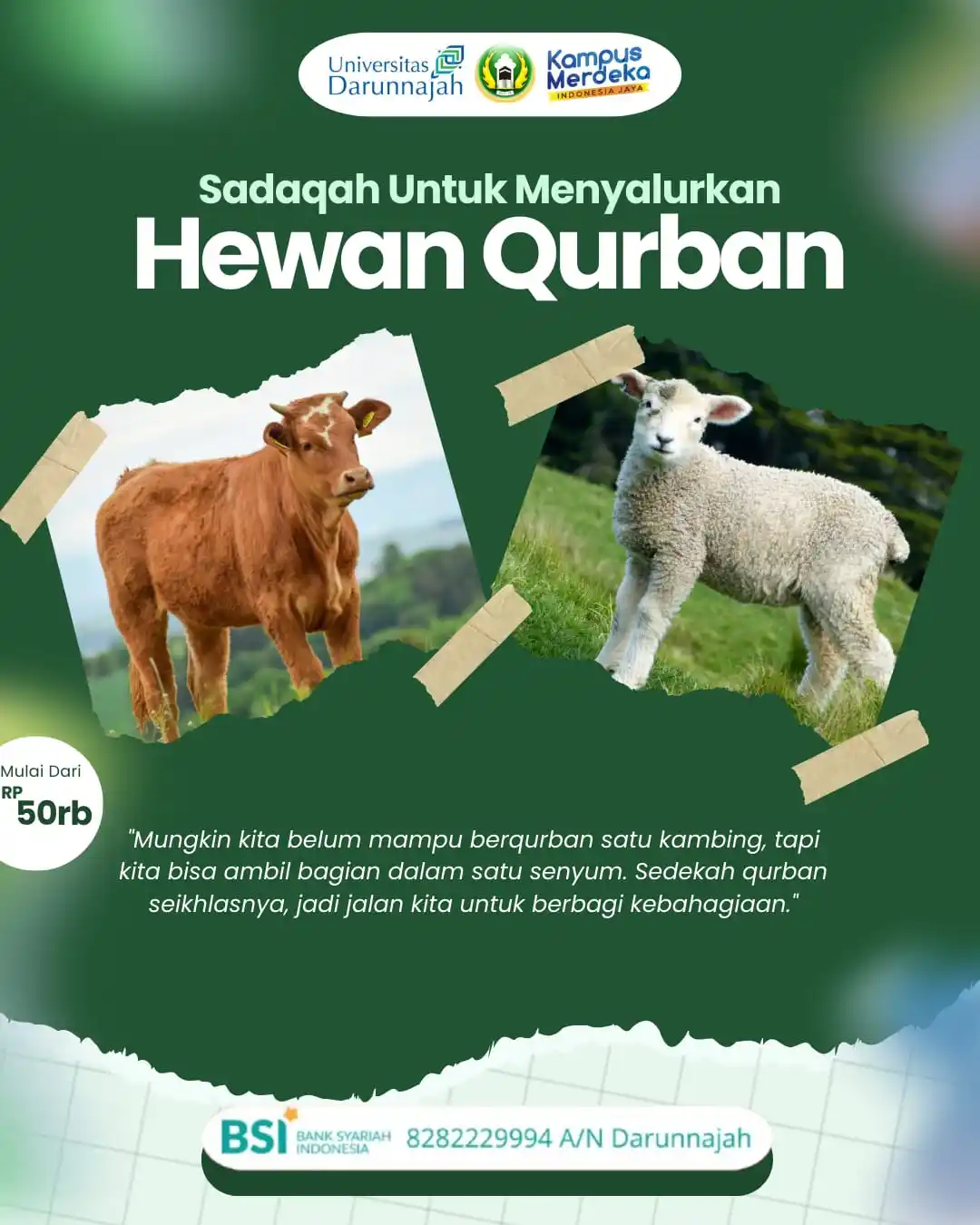 Image from Universitas Darunnajah: Sedekah Seikhlasnya untuk Qurban Tak perlu menunggu mampu untuk berbag...