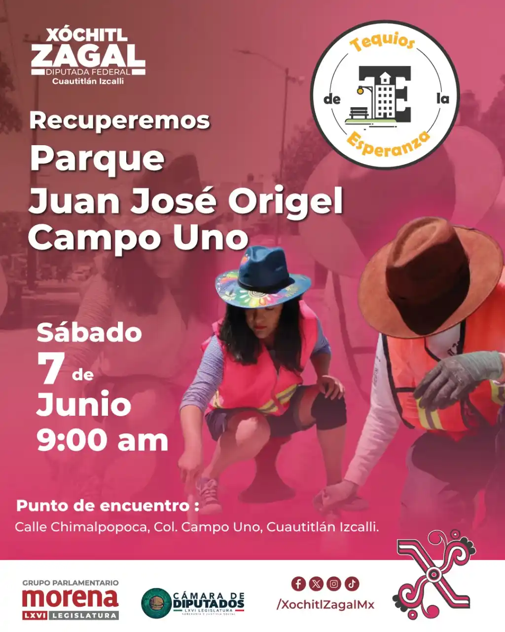 Image from Xóchitl Zagal: Te invitamos a la Jornada de Tequio en tu colonia. 🗓️ | 7 de junio....