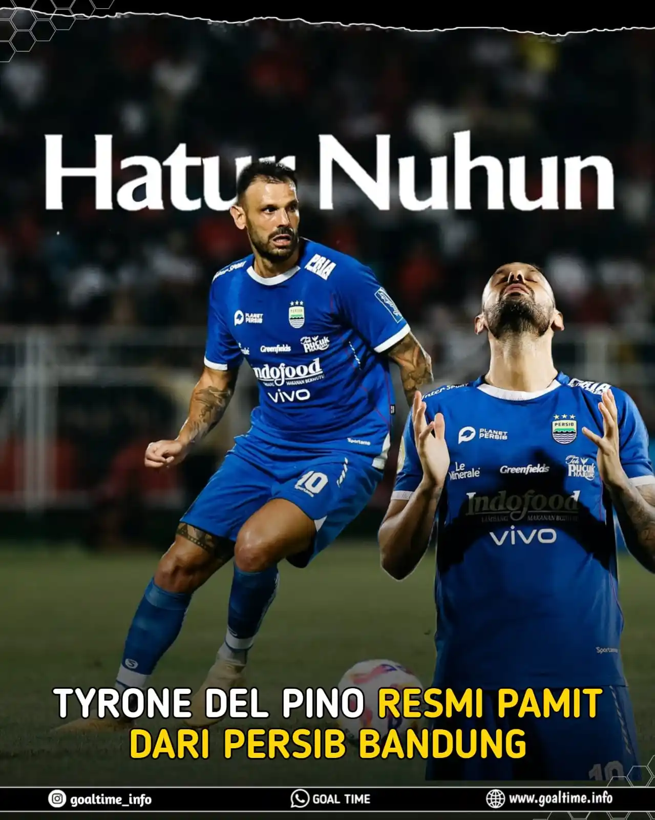 Image from GOAL TIME: Akhiri Kebersamaan, Tyrone Pamit dari Persib Kabar mengejutkan datang...