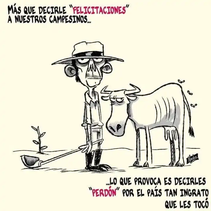 Image from Milton Fabiani: *🇨🇴 Perdón, campesinas y campesinos de Colombia.*  Perdón por un paí...