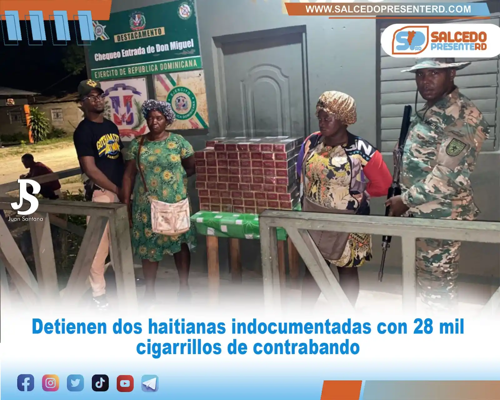 Image from SalcedoPresenteRD.com: Detienen dos haitianas indocumentadas con 28 mil cigarrillos de contra...