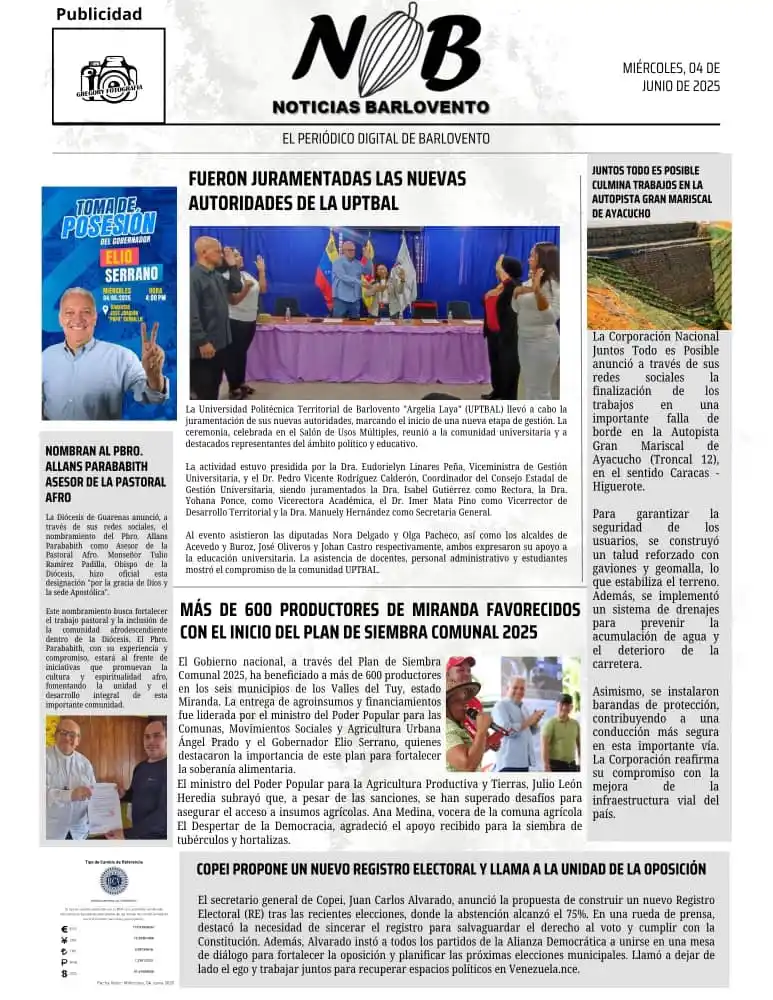 Image from Noticias Barlovento: 📰 ¡Edición V del Periódico Digital de Barlovento!    Noticias Barlove...