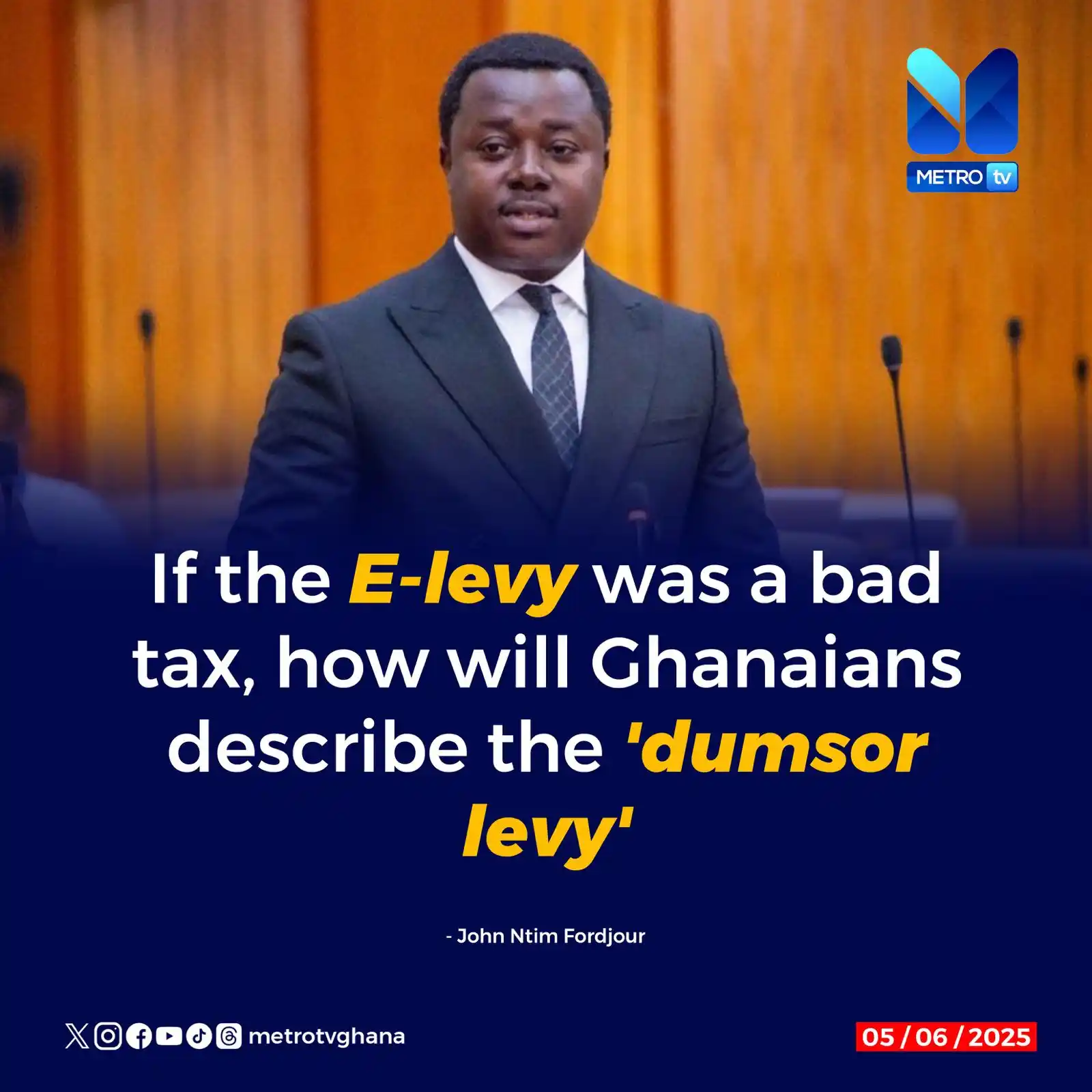 Image from Metro TV Ghana: "If the E-levy was a bad tax, how will Ghanaians describe the 'dumsor ...