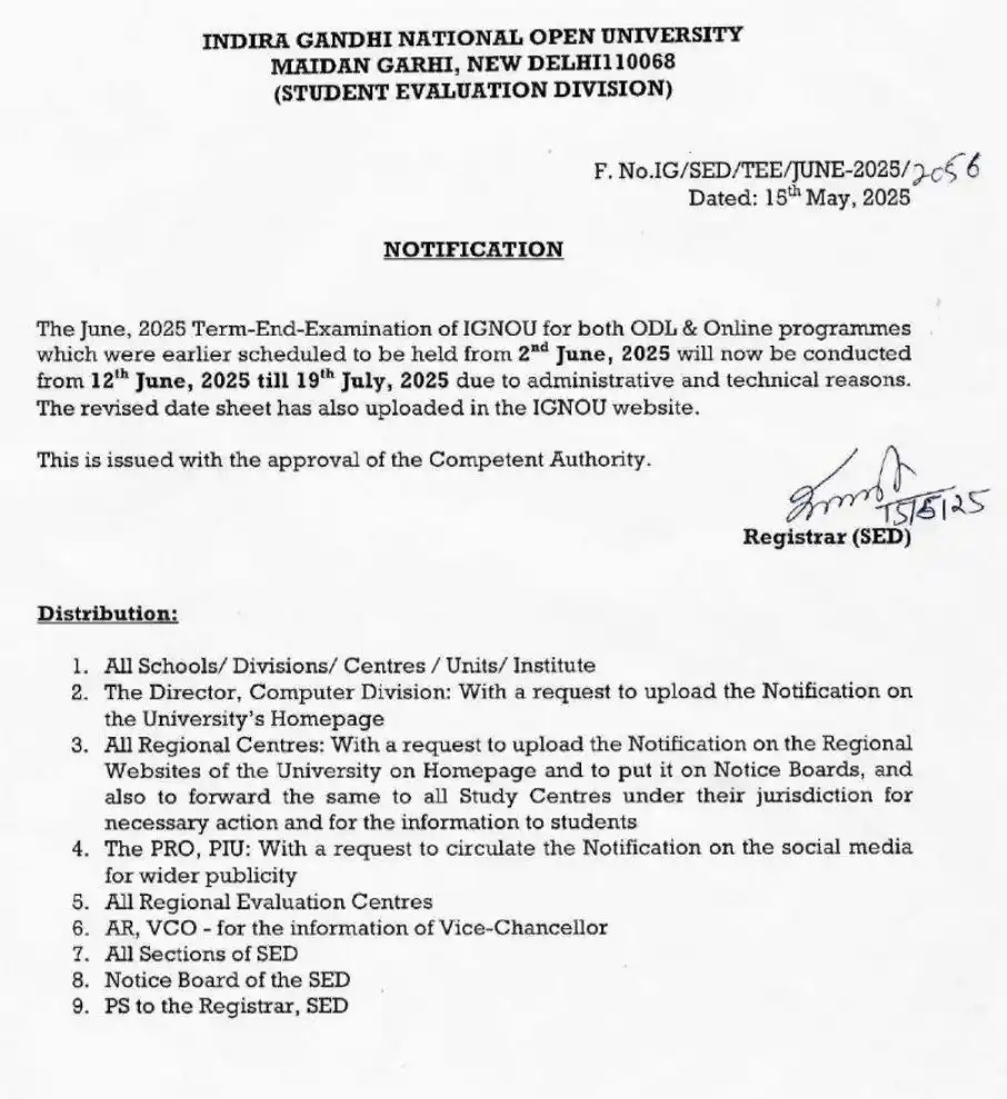IGNOU Update's & Guidance post