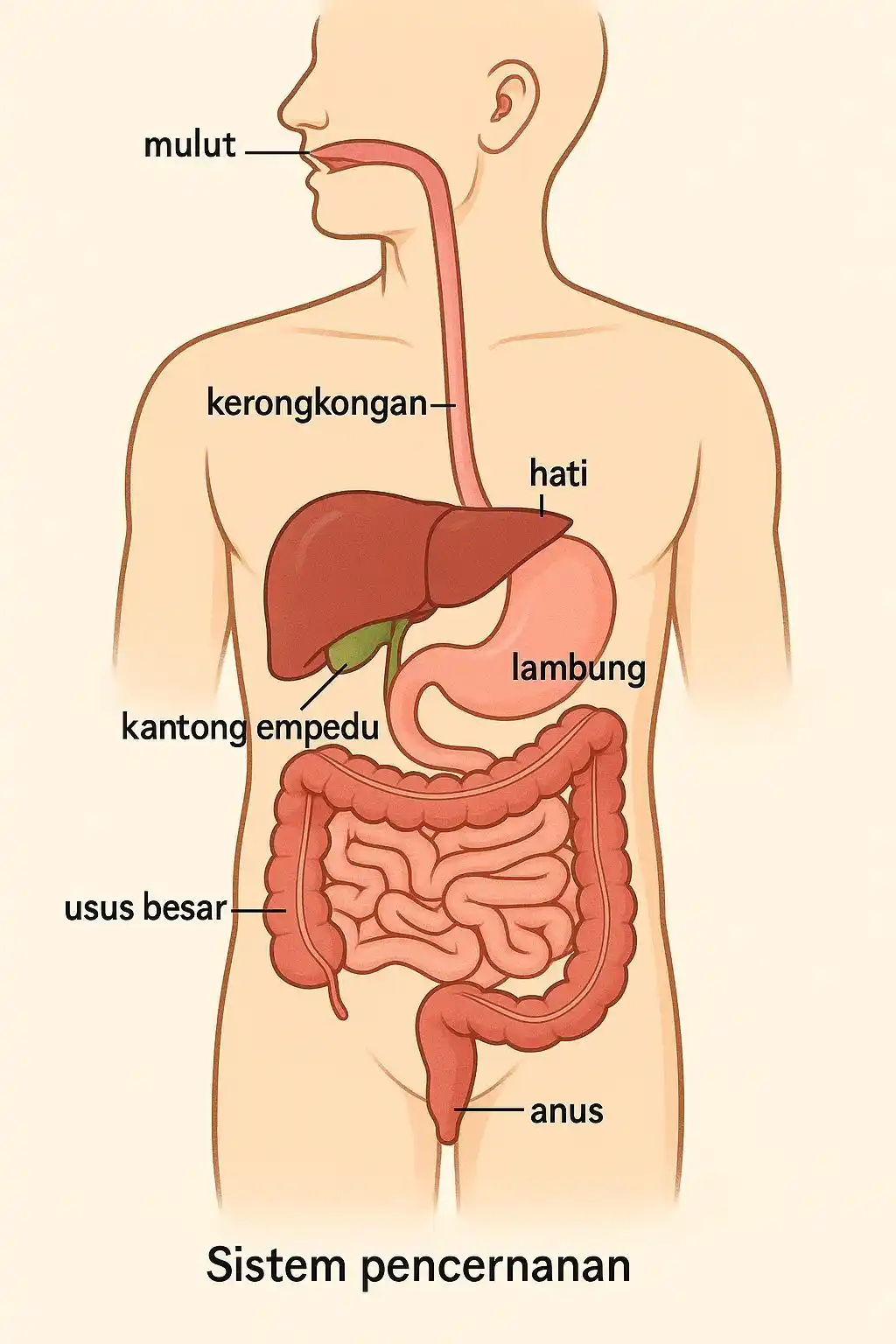 Image from Belajar IPA 📚 ( Ilmu Pengetahuan Alam ): kita lanjut ke sistem pencernaan manusia ya. ini seru banget karena be...