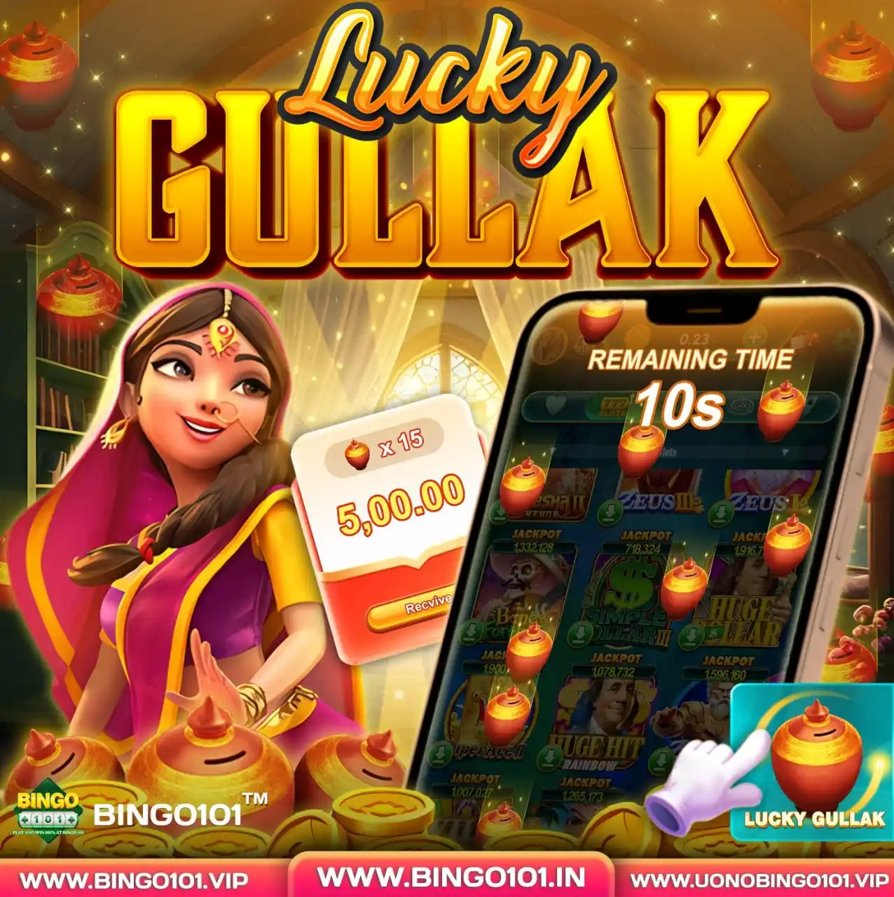 Image from BINGO101 Official: LUCKY - GULLAK Din mein kai baar, hum un sadasyon ke liye Cash Lucky ...