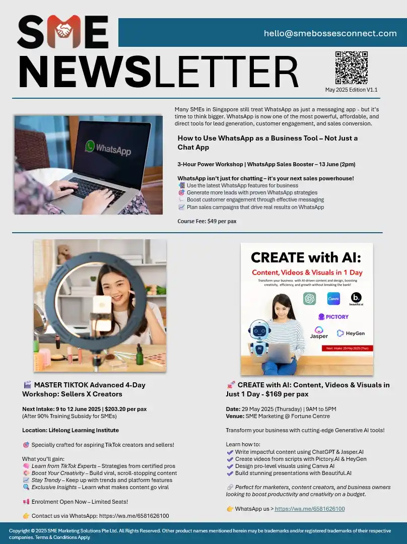 Image from SME Bosses Connect 🇸🇬: 🚀 *[NEW] SME Weekly Newsletter is Out!*  Upskill yourself or your tea...