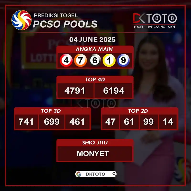 Image from Prediksi Togel | DKTOTO: Prediksi Togel PCSO POOLS di Situs DKTOTO Hari Ini,04 june 2025! ✅ Li...