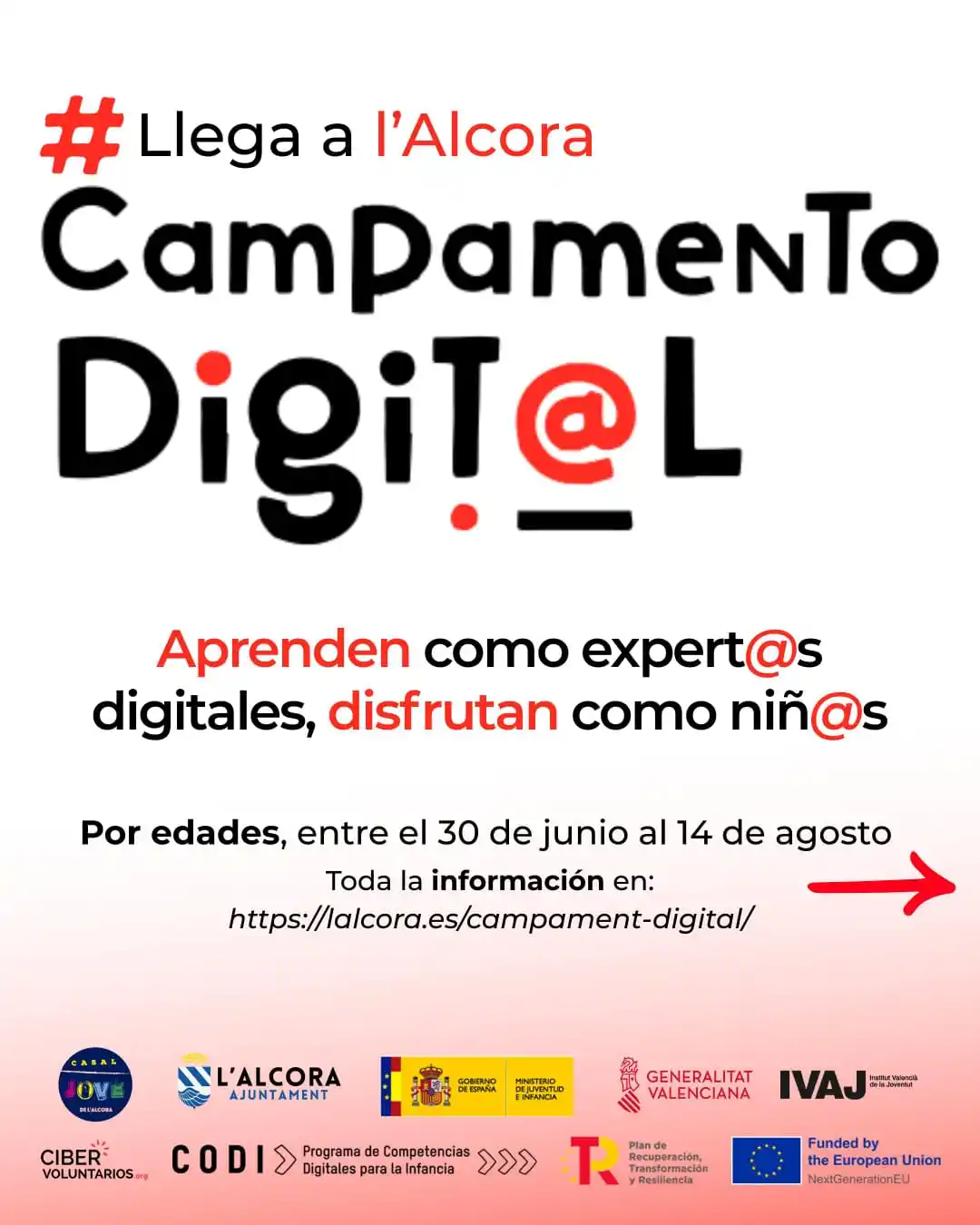 Image from Ajuntament de l’Alcora: 🚨 ¡Que no se te pase! El *Campamento Digital* de l’Alcora está a punt...