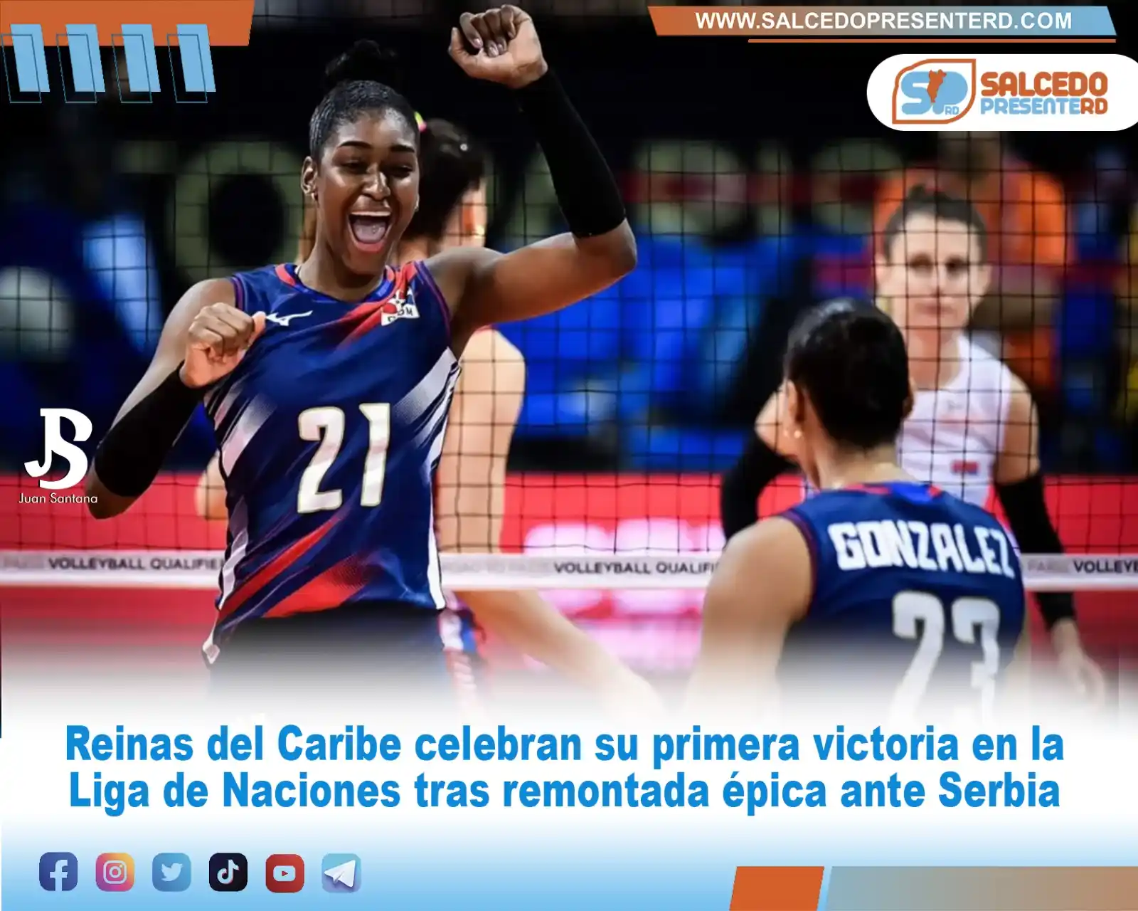 Image from SalcedoPresenteRD.com: Reinas del Caribe celebran su primera victoria en la Liga de Naciones ...