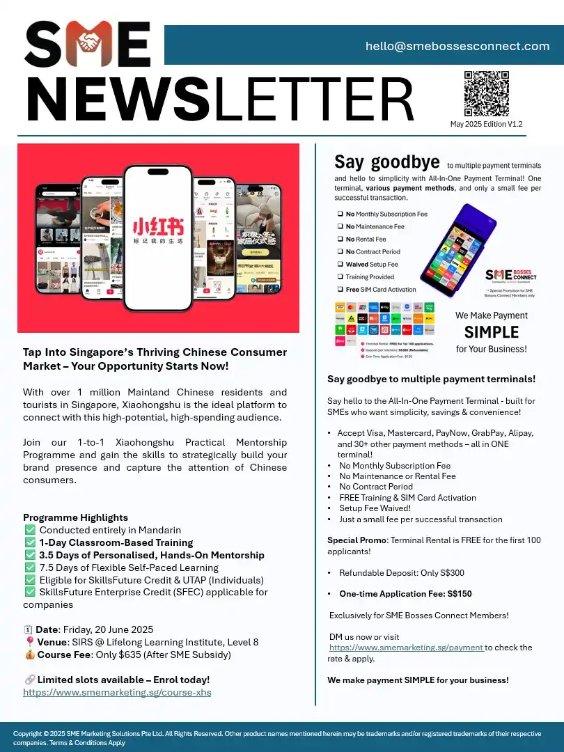Image from SME Marketing SME Bosses Connect 🇸🇬: *SME Weekly Newsletter is Out!*  *XiaoHongShu Marketing Mentorship* - ...