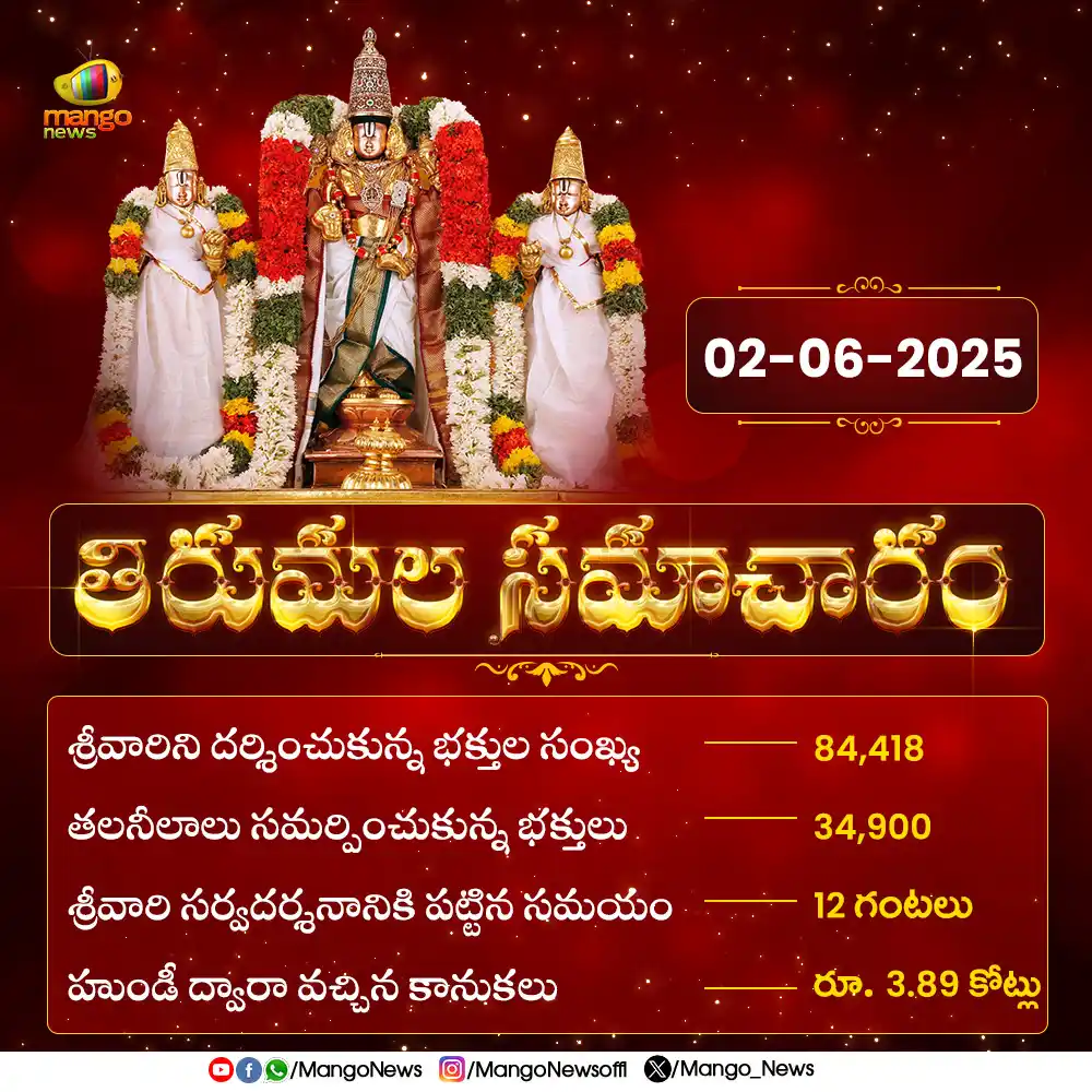 Image from Mango News: తిరుమల \❗/ సమాచారం (02-06-2025) <a class="text-blue-500 hover:underli...