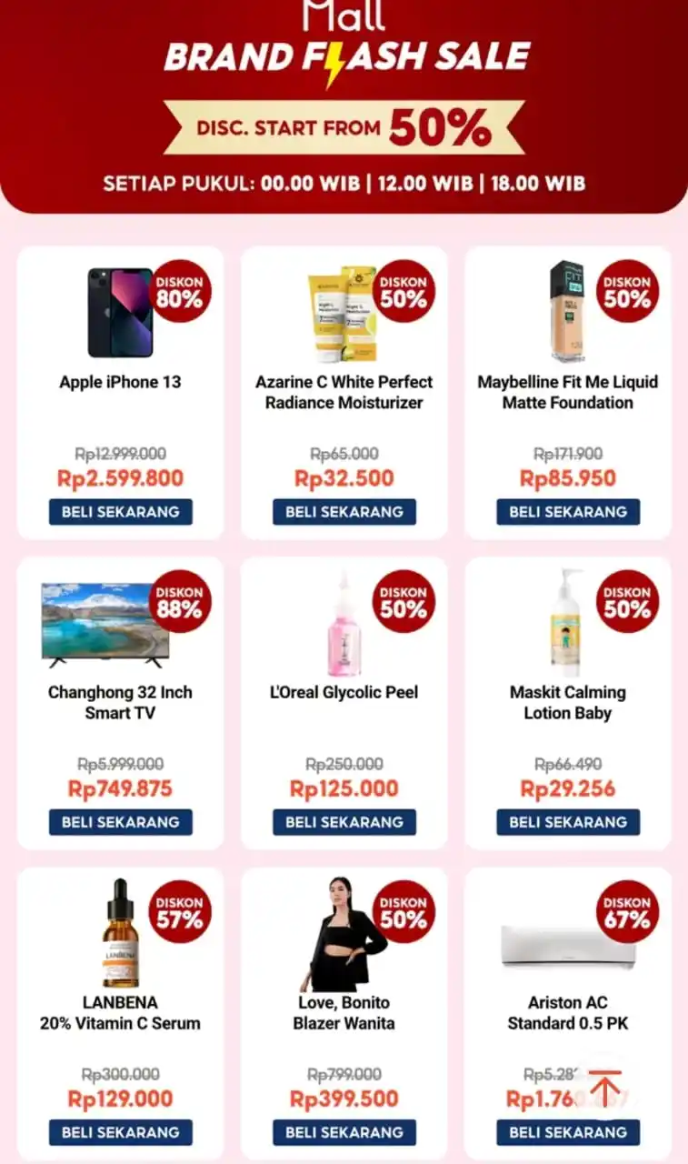 Image from Info Garapan Promo Indomaret Alfamart Racun Shopee Lazada Tokopedia Blibli Tiktok Superin Gojek Grab: Brand flashsale https://s.shopee.co.id/BHtbSMQSZ?share_channel_code=1...