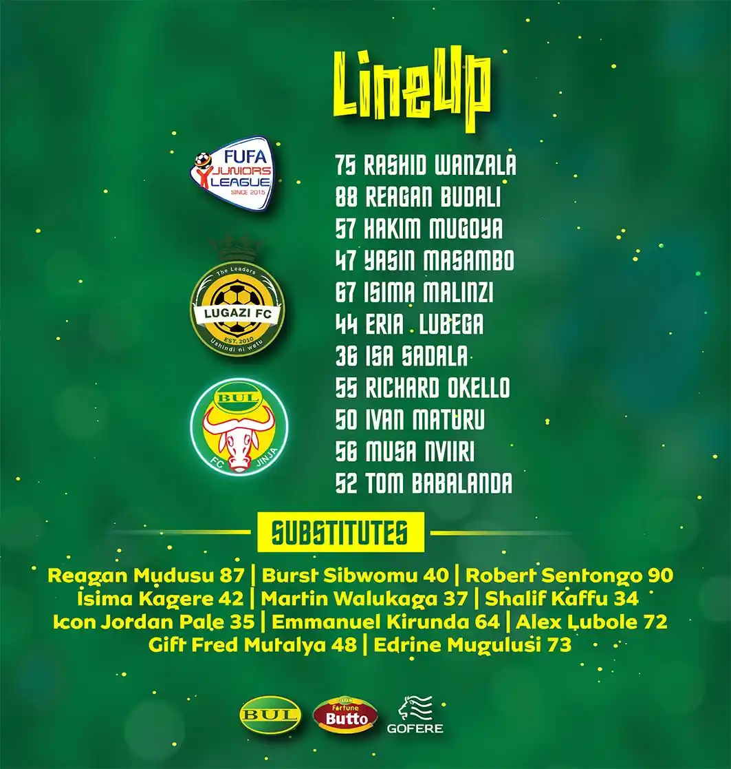 Image from BUL FOOTBALL CLUB: BUL JT starting lineup against Lugazi fc JT || <a class="text-blue-50...