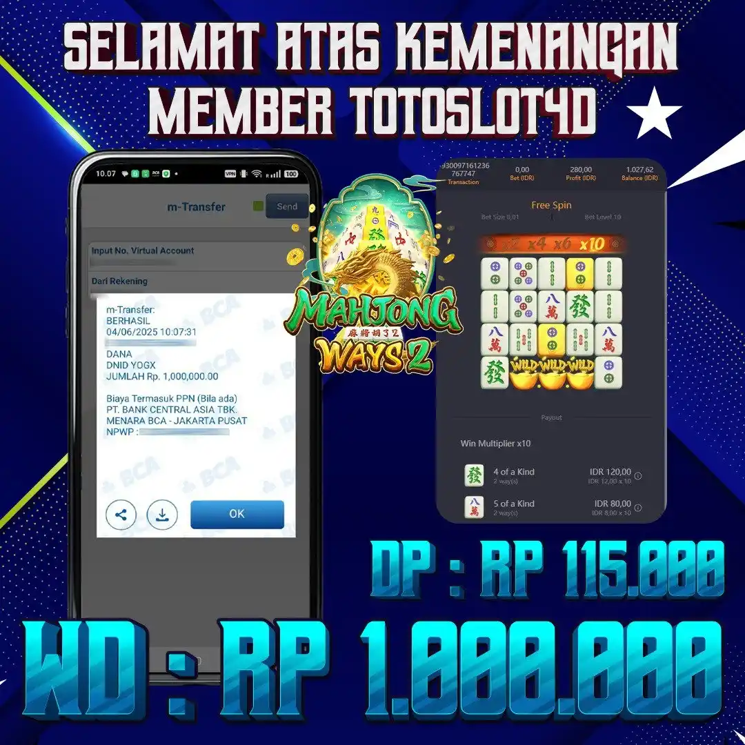 Image from LINK SLOT GACOR ANTI RUNGKAD 💰: 🎉 CONGRATULATION UNTUK PEMENANG DI TOTOSLOT4D! 🎰 🔥 PEMENANG HARI IN...