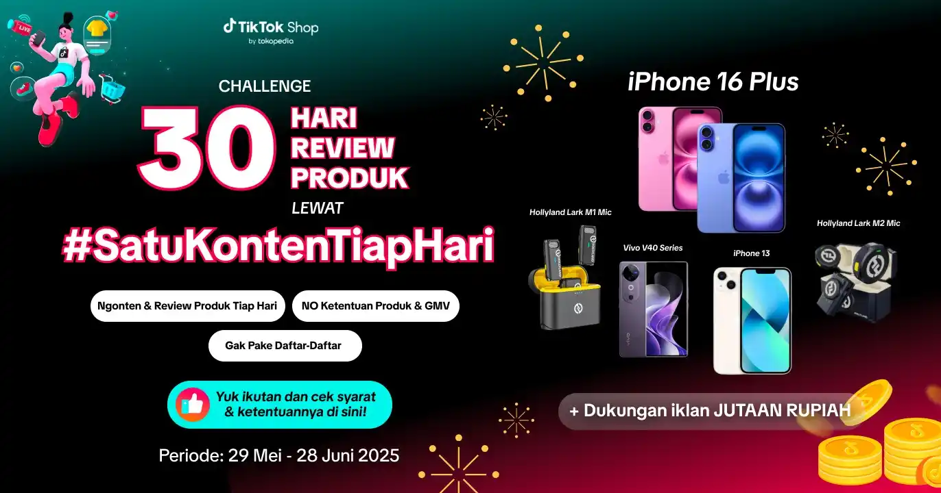 Image from Informasi Pusat Afiliasi Tiktok Shop by Tokopedia ✨🥰: *🥇 Cuma modal konsisten ngonten bisa dapet gadget, alat ngonten sampa...