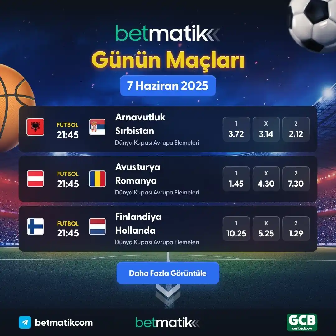 Image from Betmatik ®: 🐝 Günün En Heyecanlı Maçları, En Yüksek Oranlarla Betmatik’te! 📺 C...