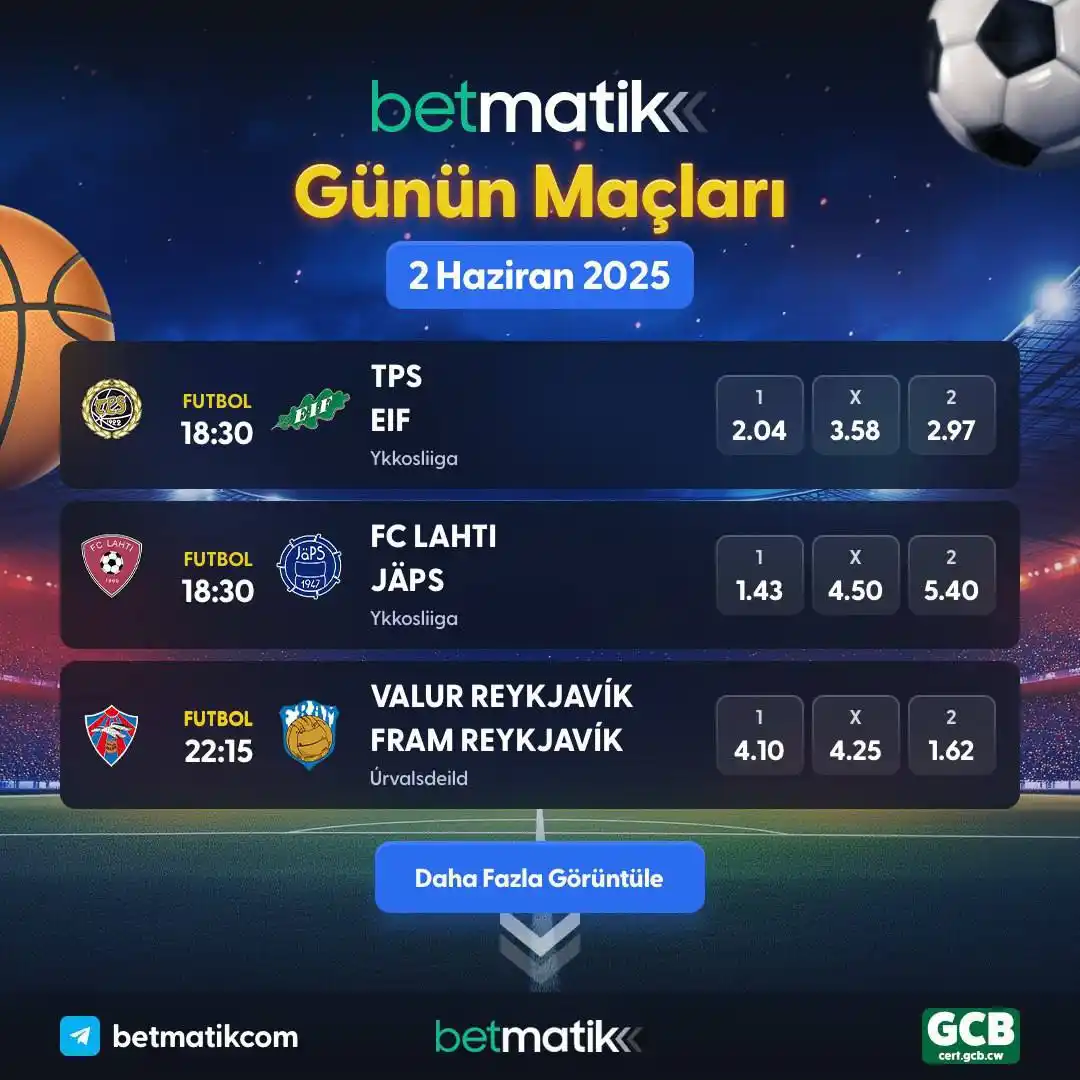 Image from Betmatik ®: 🐝🐝🐝🐝🐝🐝 🐝 Günün En Heyecanlı Maçları, En Yüksek Oranlarla Betm...