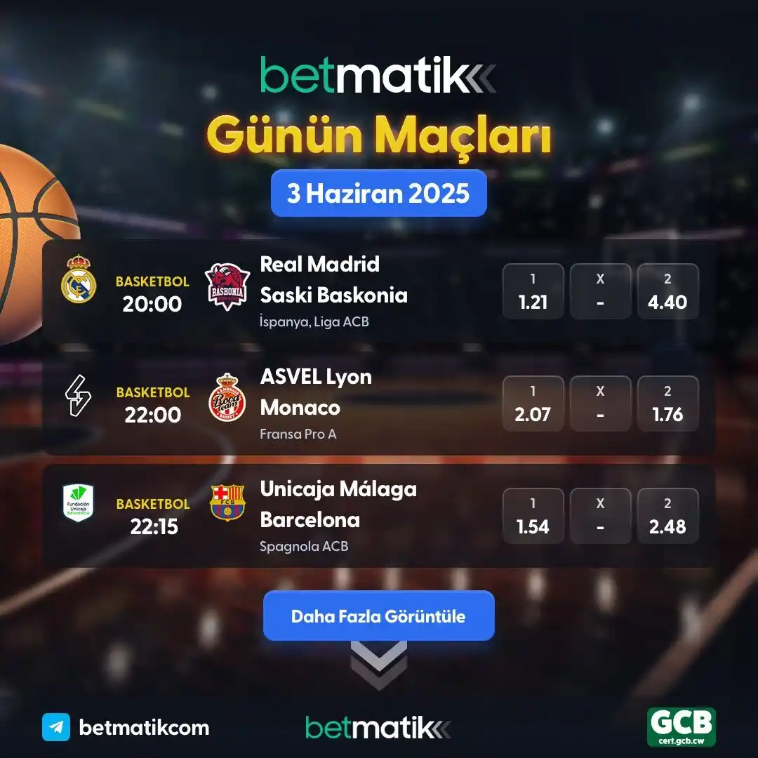 Image from Betmatik ®: 🐝 Günün En Heyecanlı Maçları, En Yüksek Oranlarla Betmatik’te! 📺 C...