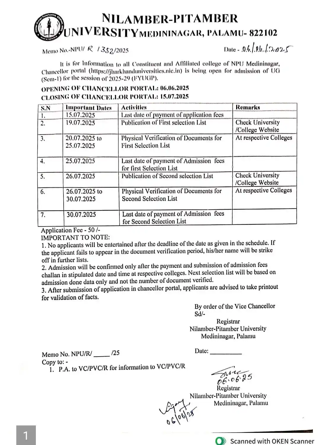 Image from NPU UPDATE: *NPU Update* *नीलांबर पीतांबर विश्वविद्यालय अंतर्गत स्नातक NEP सत्र 20...