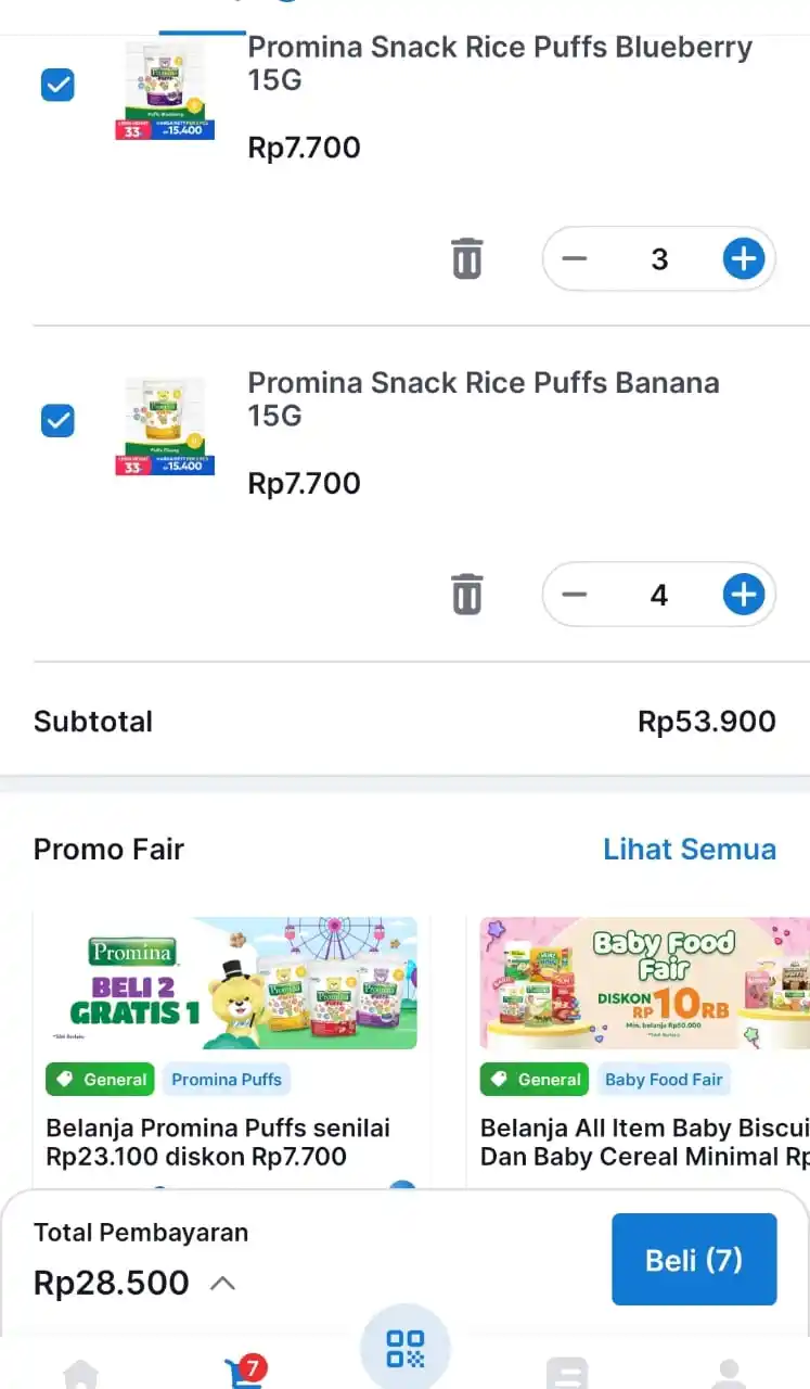 Image from Info Garapan Promo Indomaret Alfamart Racun Shopee Lazada Tokopedia Blibli Tiktok Superin Gojek Grab: Promina puff jdi 4rb/ pcs Double voucher di klik idm Minbel 50RB...