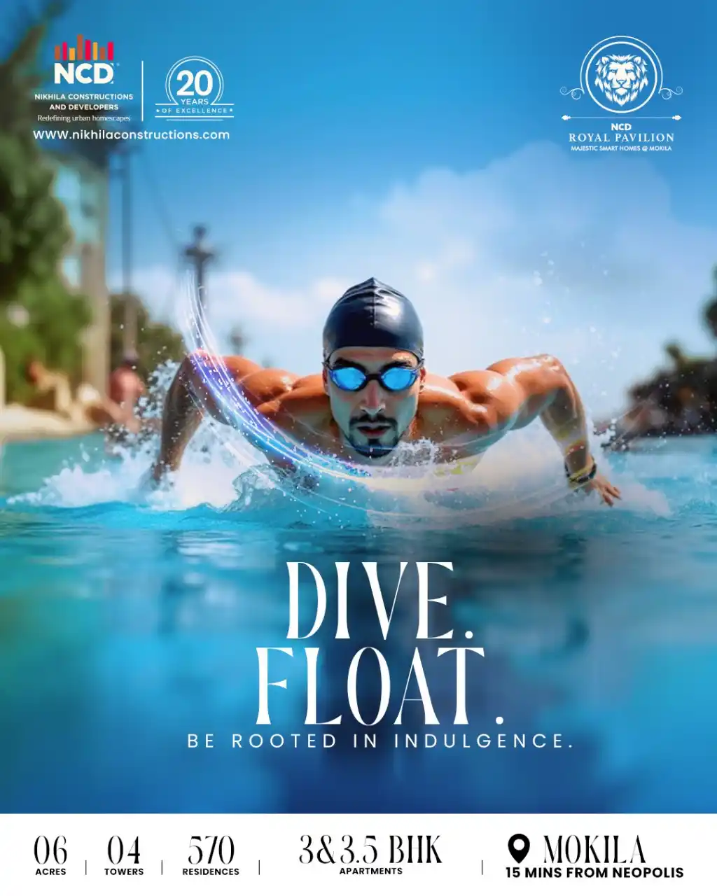 Image from Nikhila Constructions and Developers: Your personal escape, where every dive soothes the soul. Dive. Float. ...