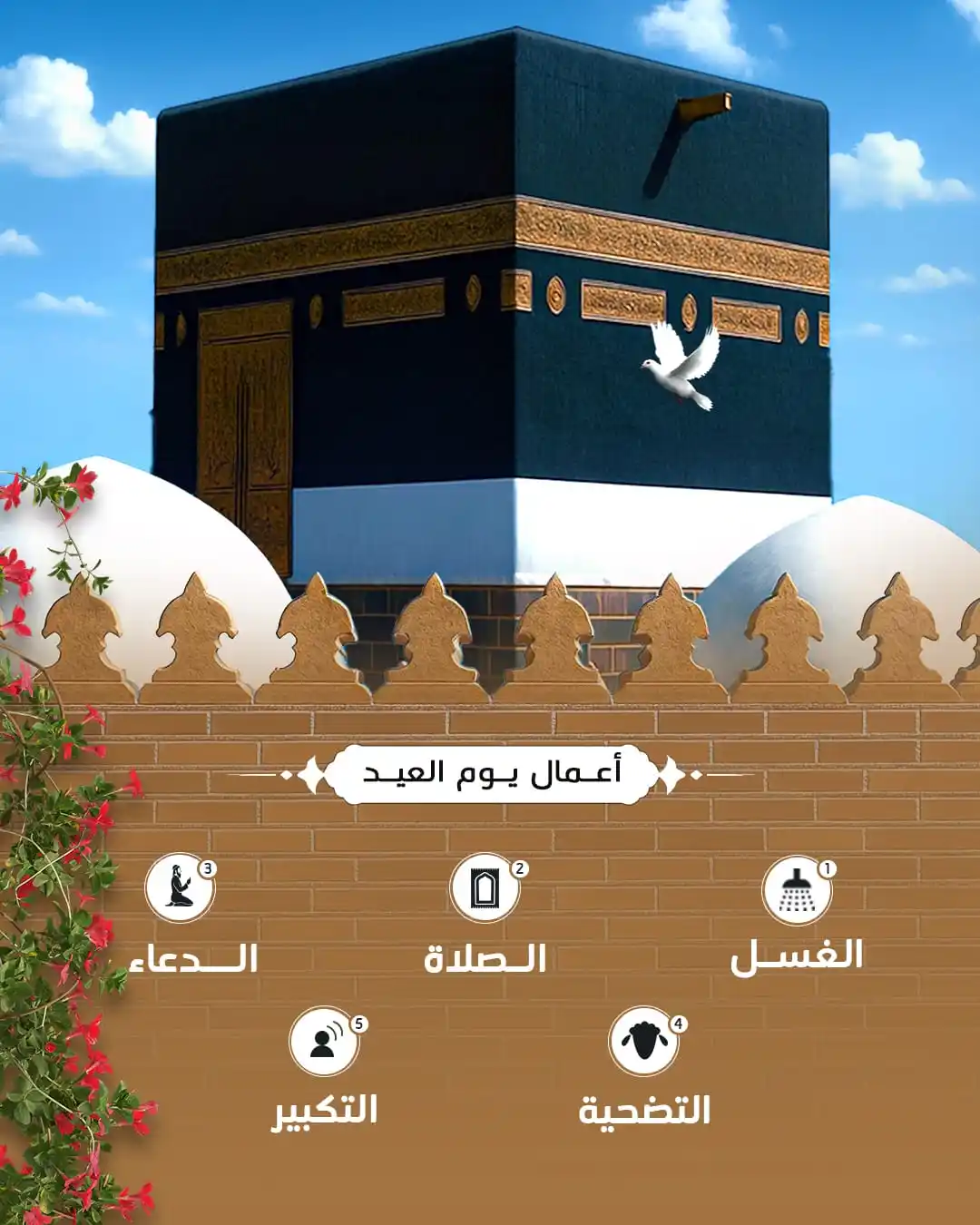 Image from حقيبة المؤمن: 🔸أعمال يوم عيد الأضحى المبارك 📖 🔸الغُسل🚿. وهو سنّة مؤكّدة في هذا...