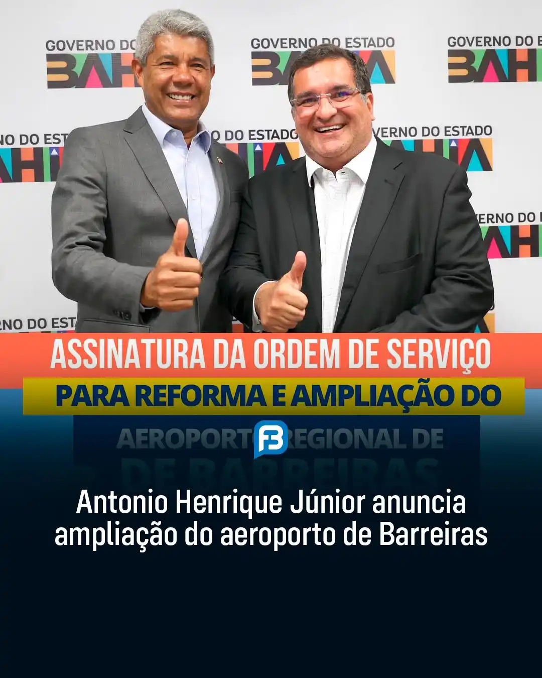 Image from Fala Barreiras, Portal de Notícias: *ANTONIO HENRIQUE JÚNIOR ANUNCIA AMPLIAÇÃO DO AEROPORTO DE BARREIRAS* ...