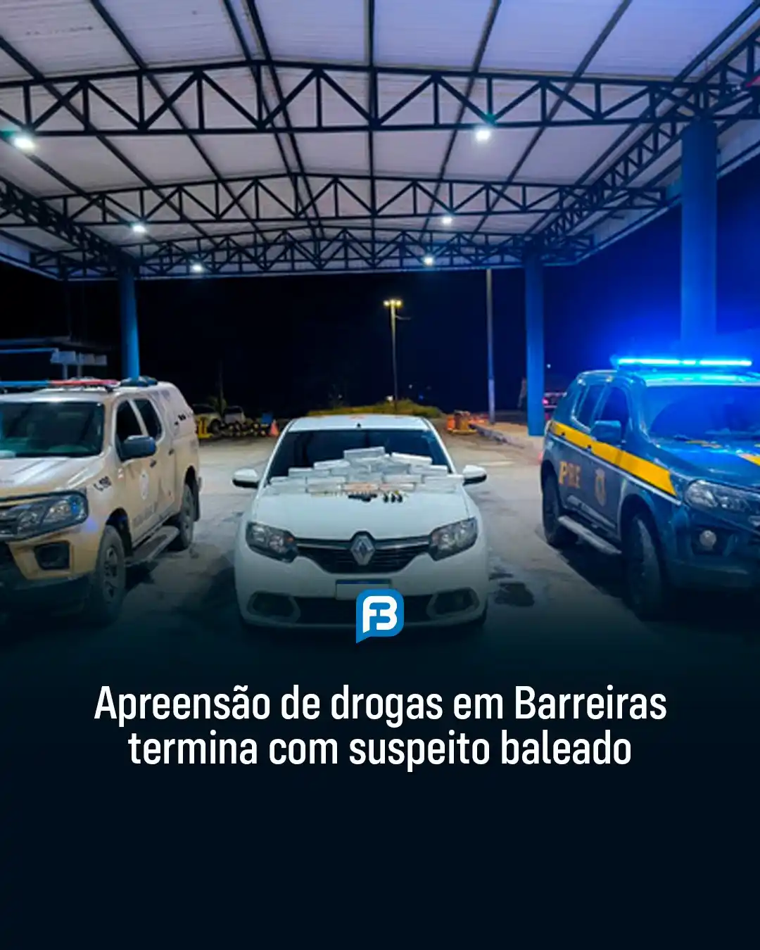 Image from Fala Barreiras, Portal de Notícias: *APREENSÃO DE DROGAS EM BARREIRAS TERMINA COM SUSPEITO BALEADO* _Apree...