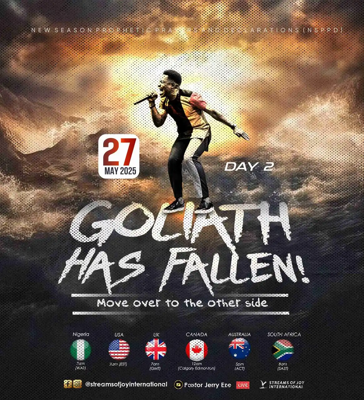 Image from Pastor Jerry Eze: 🔊DAY 1- DONE & DUSTED 🔊GOLIATH HAS FALLEN 🔊NO MORE TIME-WASTING IN...
