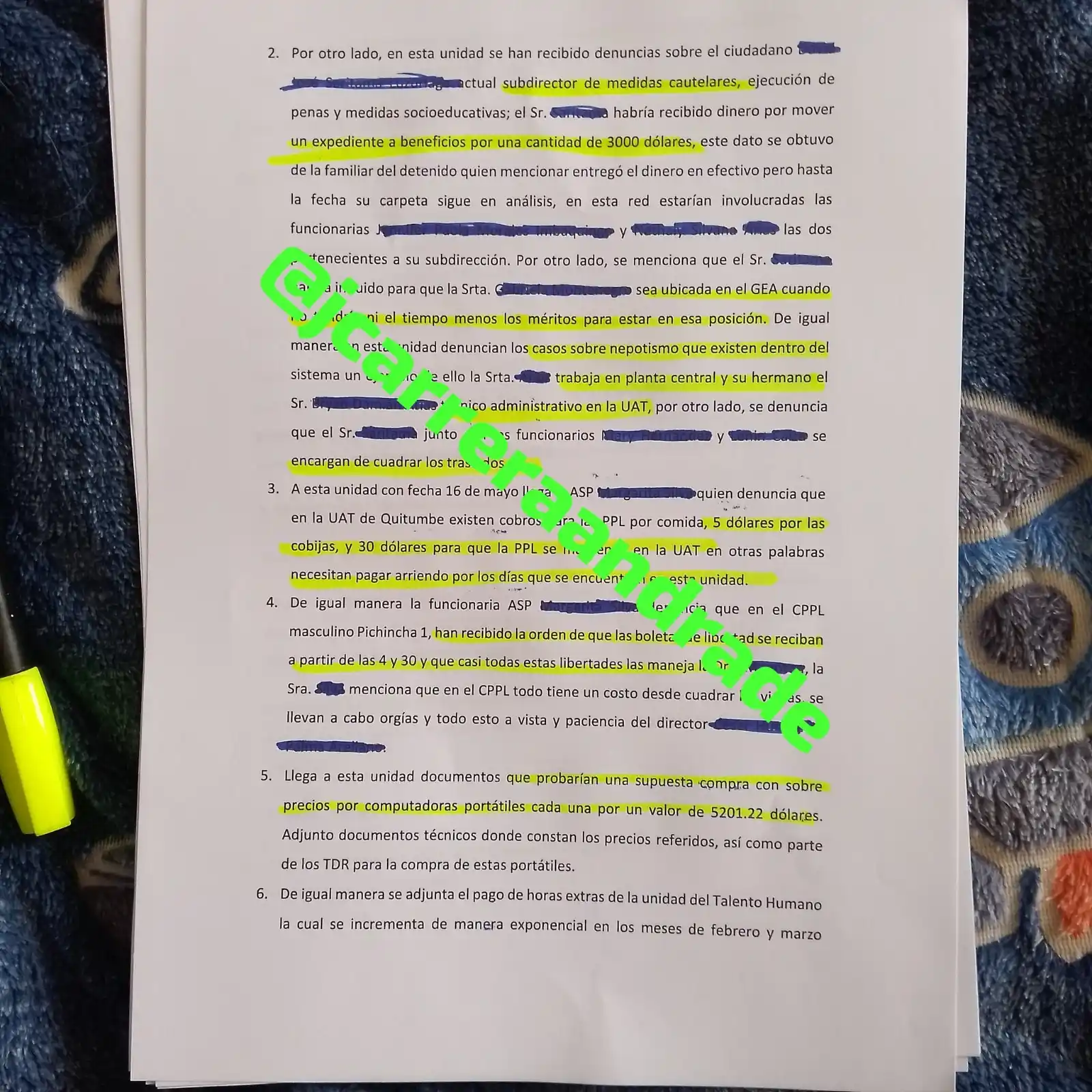 Image from NotiDiario Ecuador: Informe secreto de mayo 2025 revela cobros de 3 mil por beneficios. Ne...